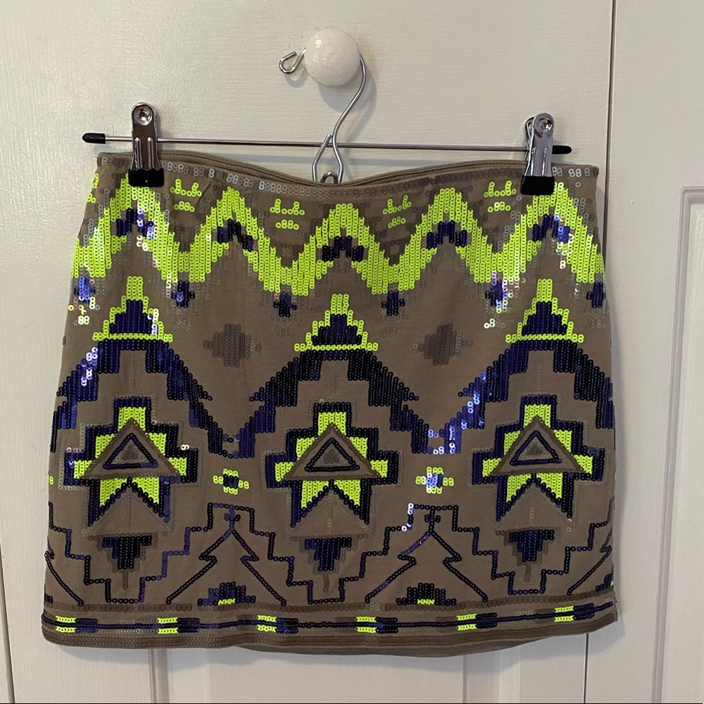 Express sequined mini skirt